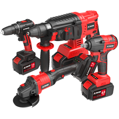 Tools super power tool4/3pcs brushless cordless power tools set electric drill angle grinder power impact wrench impact hammer